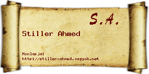 Stiller Ahmed névjegykártya